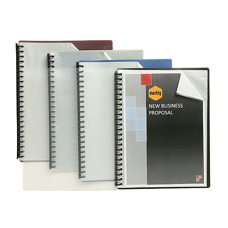Marbig Refillable Display Book 20 Pckt Clear/grn Box Of 12