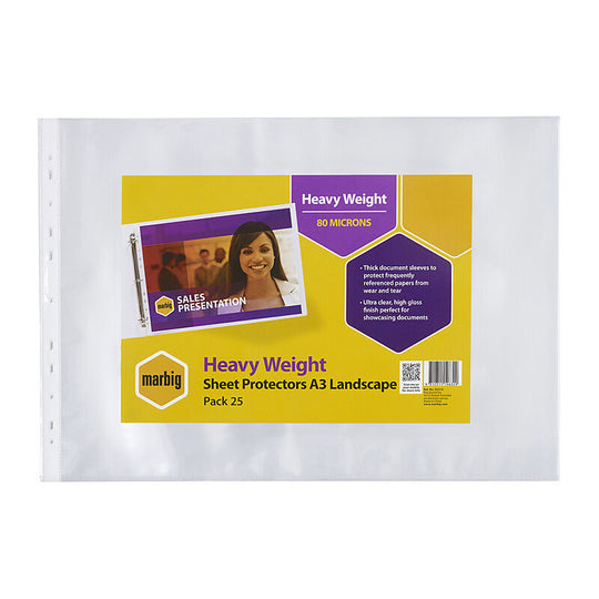 Marbig S/protect H/wt L/s A3 Pack Of 25