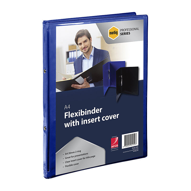 Marbig Flexibnd 2R 20mm A4 Cl Blue