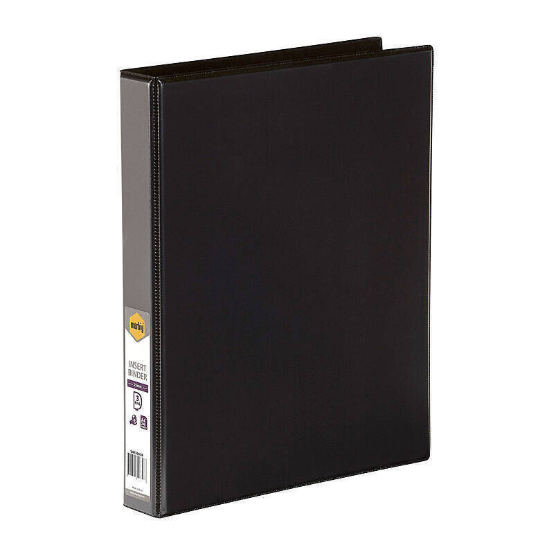 Marbig Insert Binder Clear View A4 3Dr 25mm Black