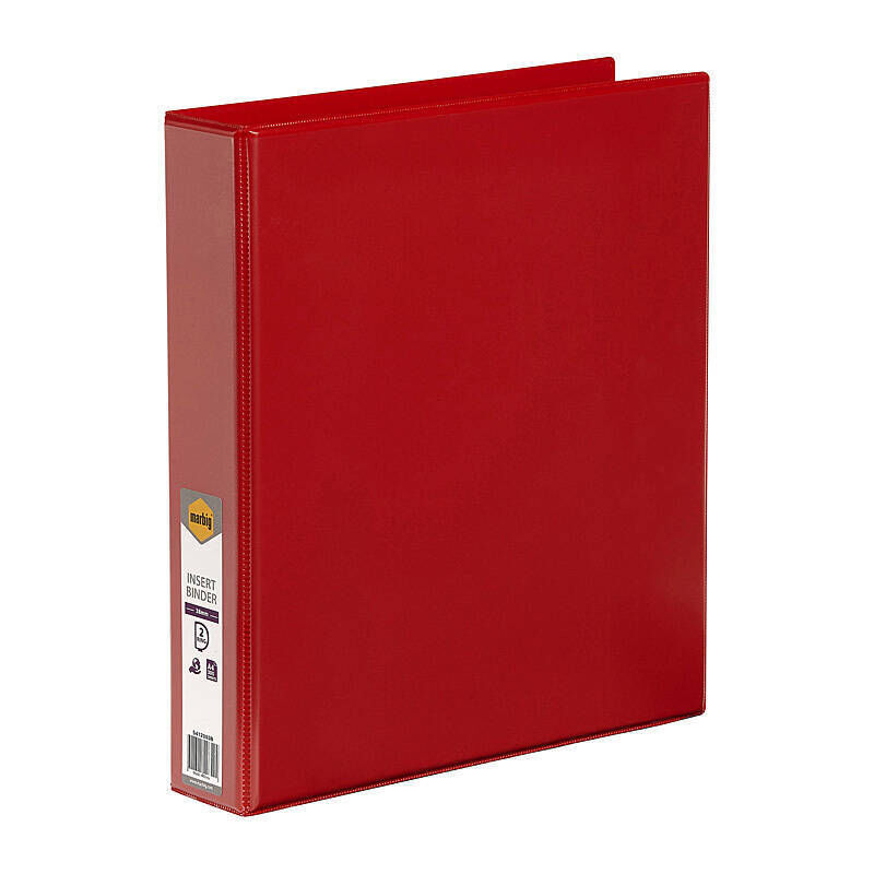 Marbig Insert Binder Clear View A4 2Dr 38mm Red