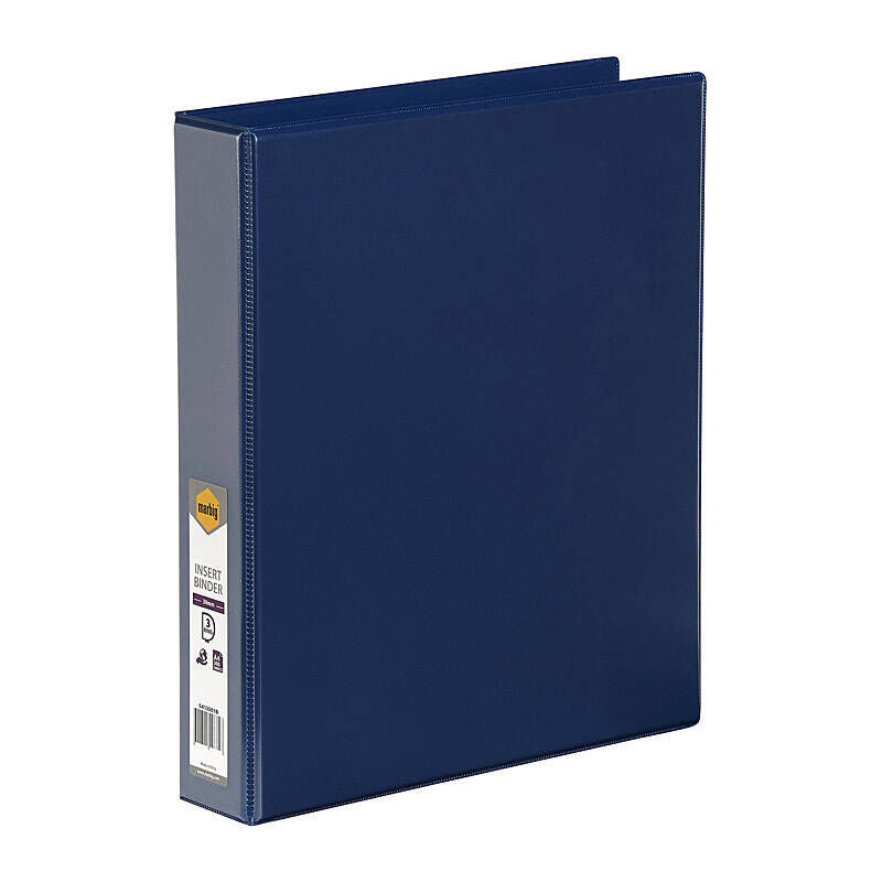 Marbig Insert Binder Clear View A4 3Dr 38mm Blue