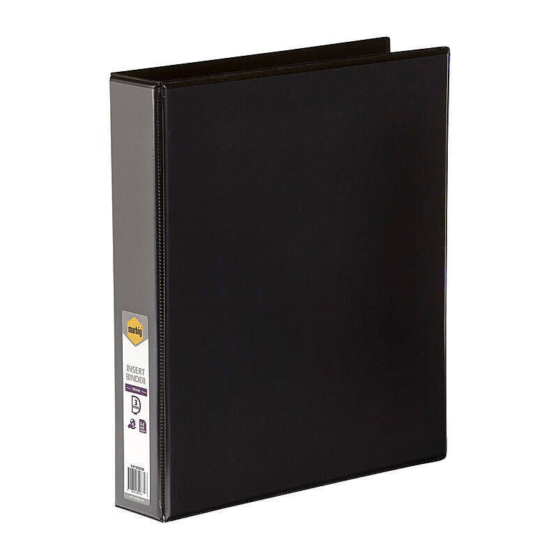 Marbig Insert Binder Clear View A4 3Dr 38mm Black