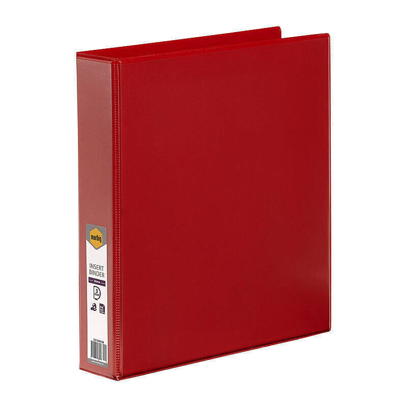 Marbig Insert Binder Clear View A4 3Dr 38mm Red