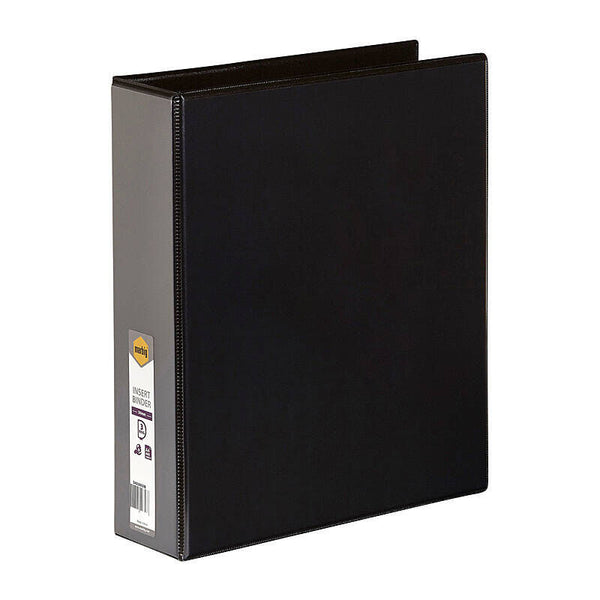 Marbig Insert Binder Clear View A4 3Dr 50mm Black