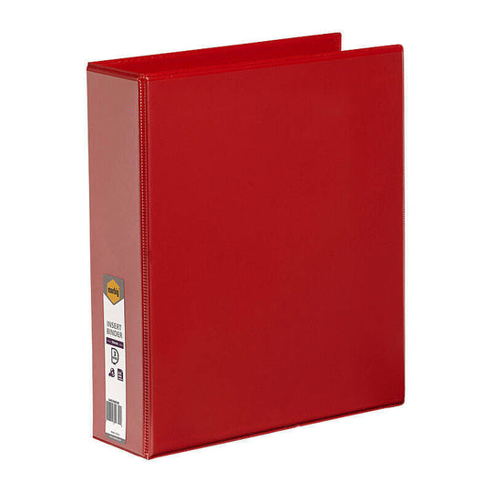 Marbig Insert Binder Clear View A4 3Dr 50mm Red
