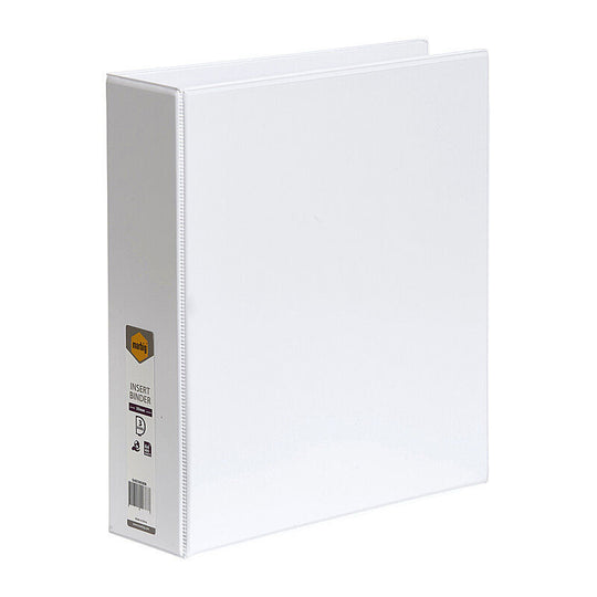 Marbig Insert Binder Clear View A4 3Dr 50mm White
