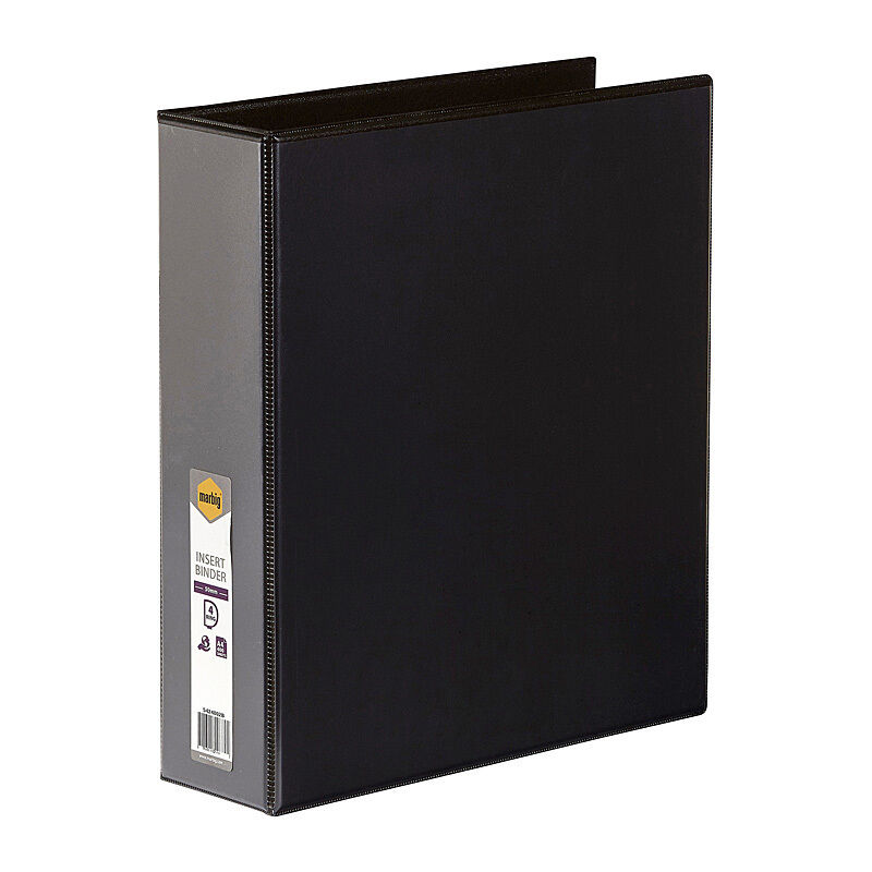Marbig Insert Binder Clear View A4 4Dr 50mm Black