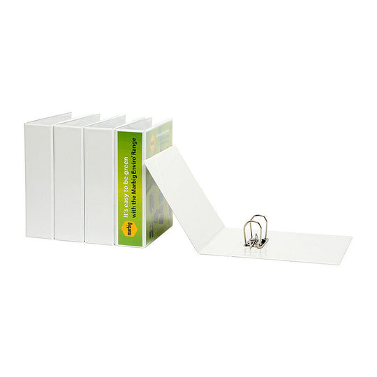Marbig Lever Arch Clear View A4 White