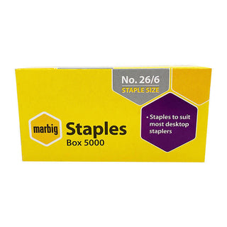 Marbig Staples 26/6mm Box Of 5000