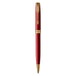 Parker Sonnet Red Lacq Gold Trim Ballpoint