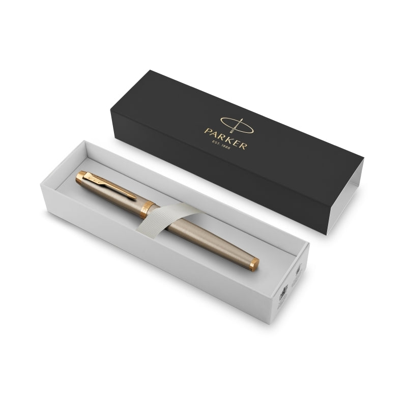 Parker Im Brushedmetal Gold Fountain Pen