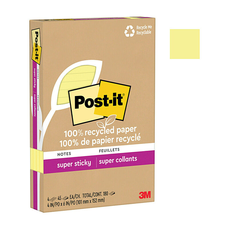 Post-It Super Sticky 4621R-4SSCY 101x152 Pack Of 4