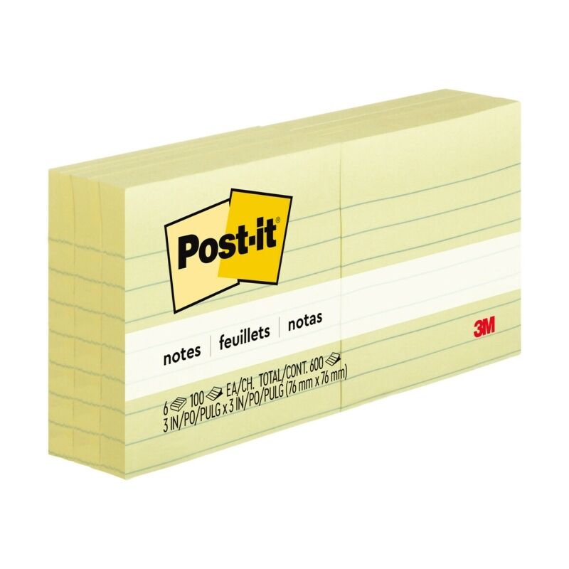 Post-It Note 630-6 Pack Ruled Pack Of 6