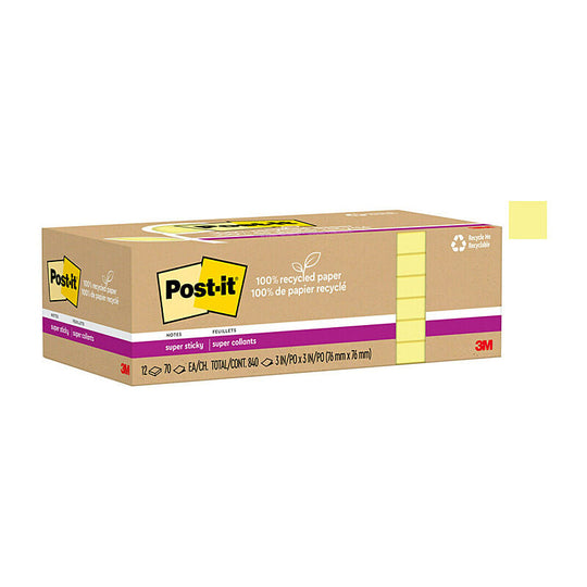 Post-It Super Sticky 654R-12SSCY 76x76 Pack Of 12