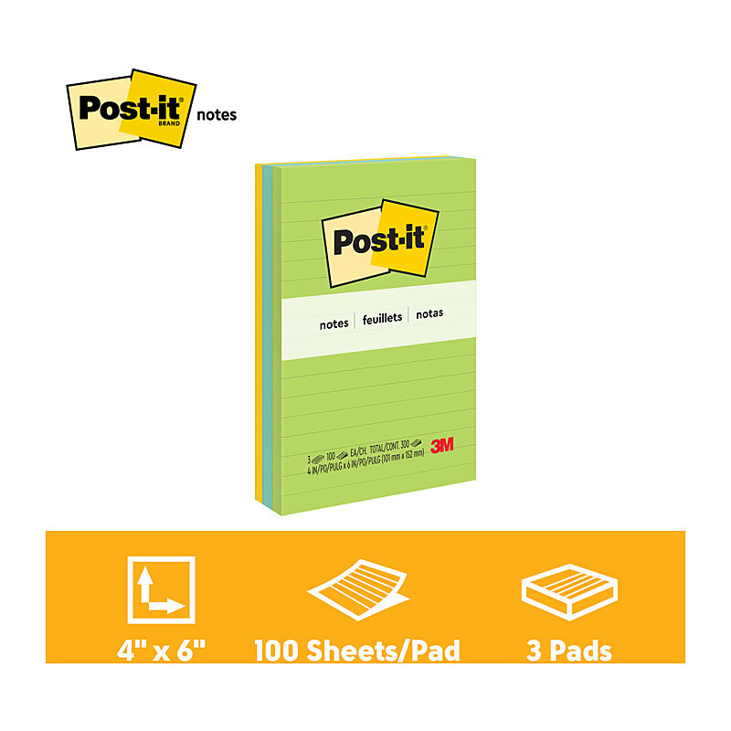 Post-It Notes 660-3AU 101x152 Pack Of 3