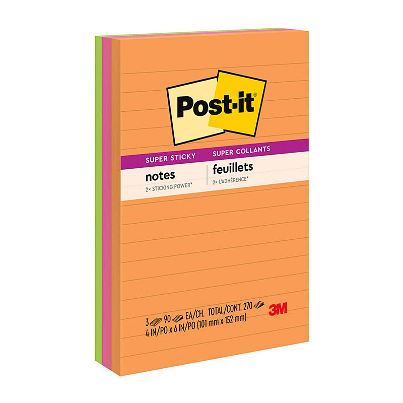 Post-It Super Sticky Notes 660-SS-1 Pack Box Of 6