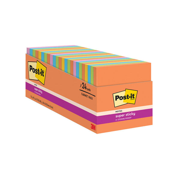 Post-It 654-24SSAU-Cabinet Pack Super Sticky Eb Pack Of 24
