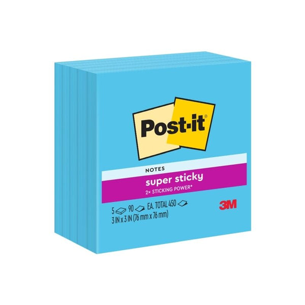 Post-It Super Sticky 654-5SSBE Blue 75X75 Box Of 4