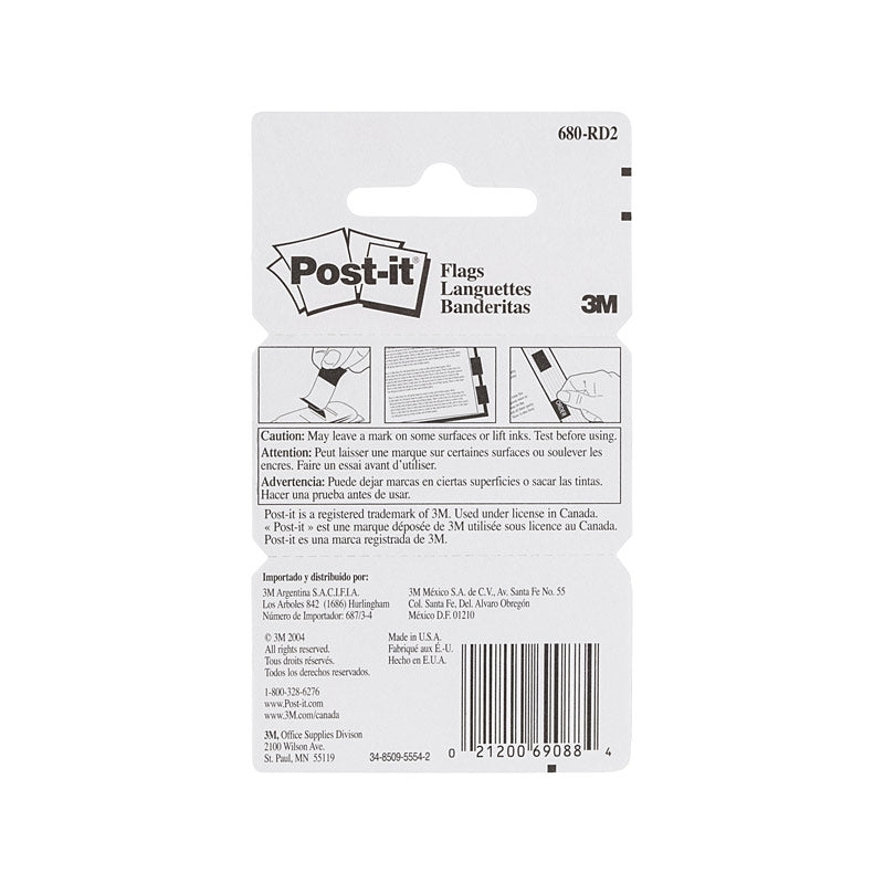 Post-It Flags 680-RD2 Red Pack Of 2 Box Of 6