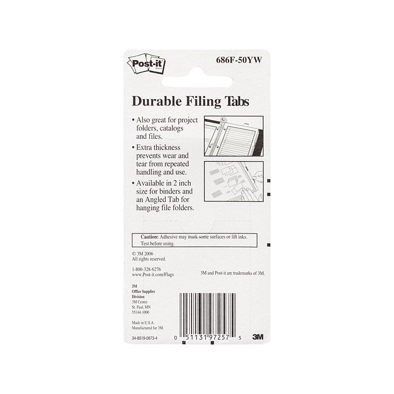 Post-It Tab686f-50yw Yellow Pack Of 50 Box6