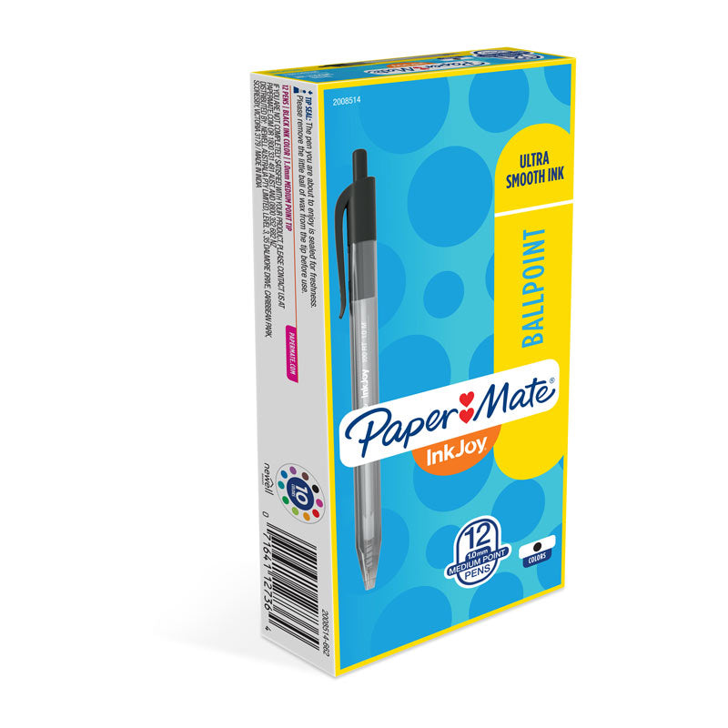 Paper Mate Inkjoy 100RT Ballpoint Black Box Of 12