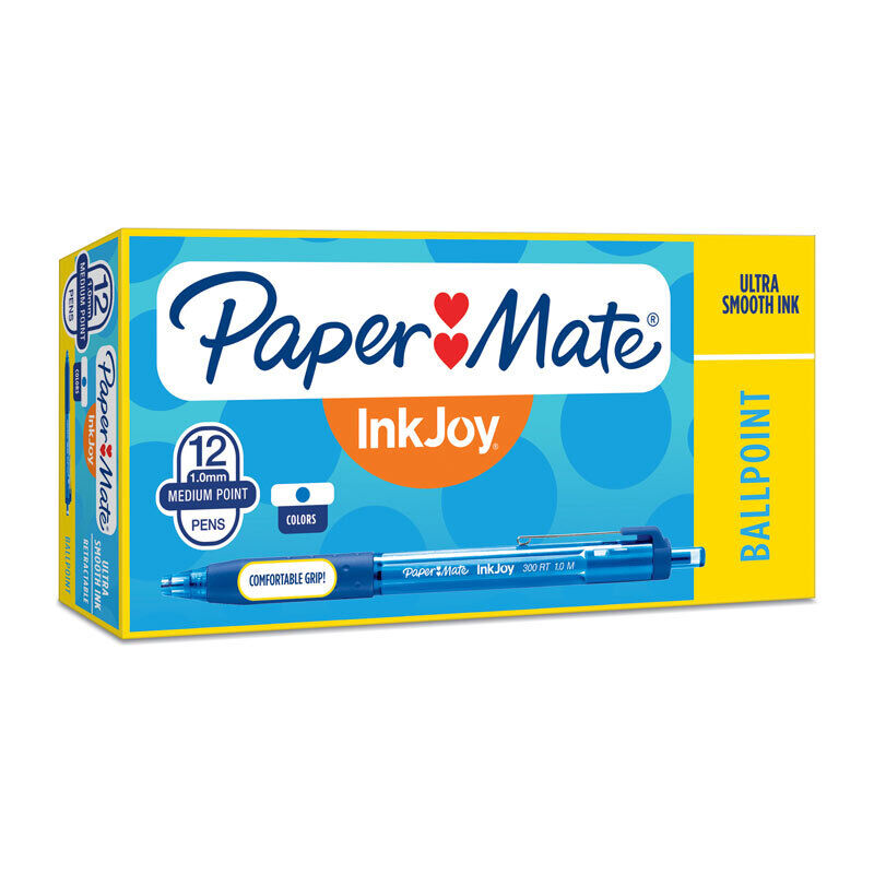 Paper Mate Inkjoy 300RT Ballpoint Blue Pack Of 12