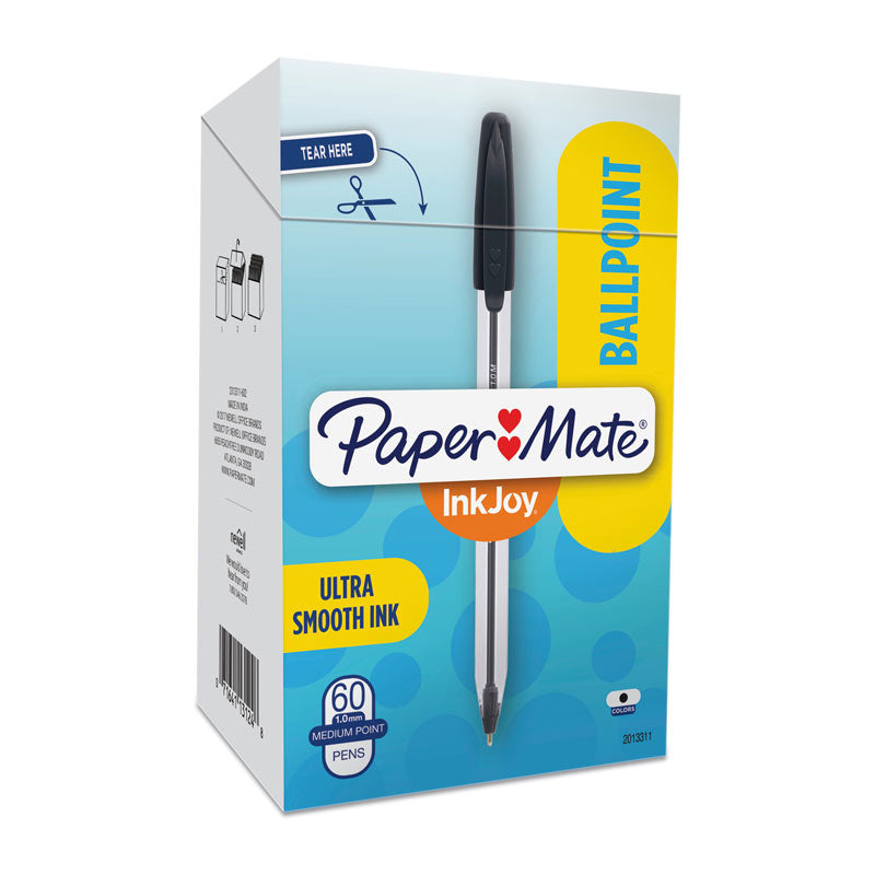 Paper Mate Inkjoy 50ST Ballpoint Black Pack Of 60