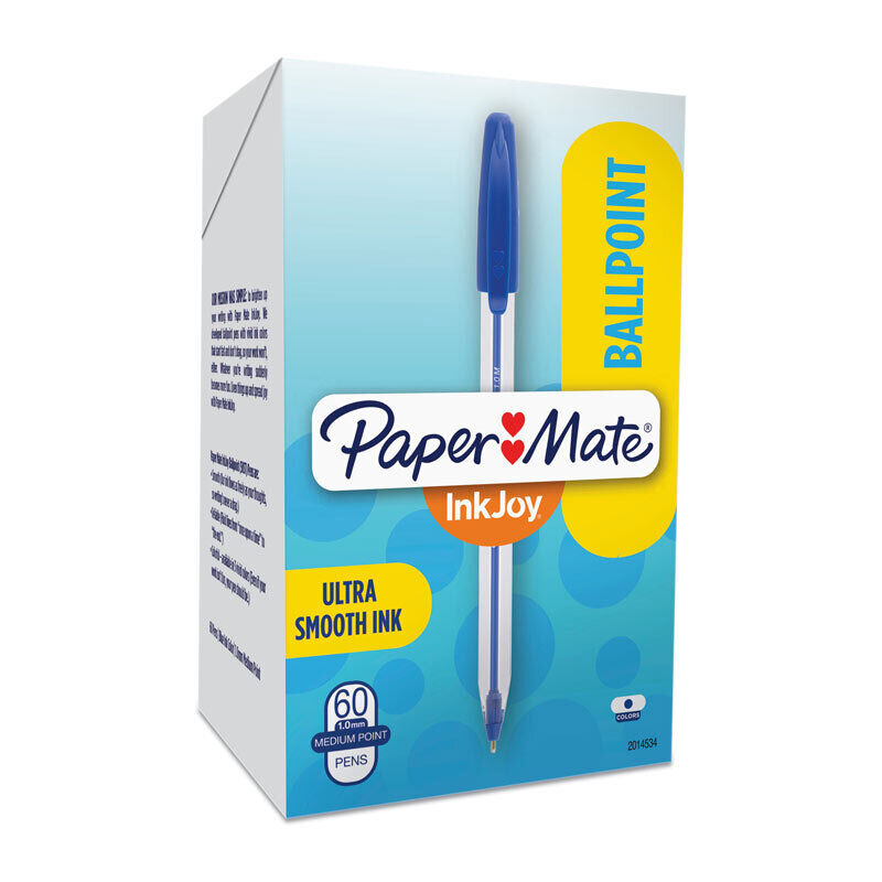 Paper Mate Inkjoy 50ST Ballpoint Blue Pack Of 60