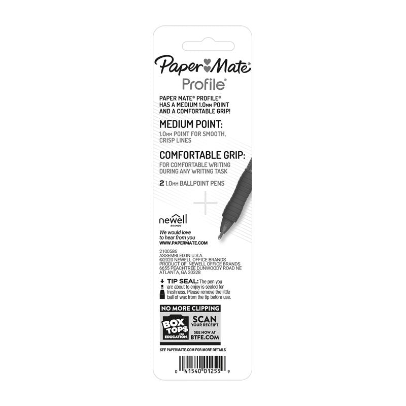 Paper Mate Profi Retractable 1.0 Ballpoint Black Pack Of 2 Box Of 6