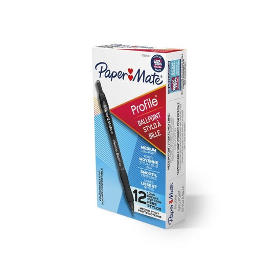 Paper Mate Profile Ballpoint 1.0mm Black Box Of 12
