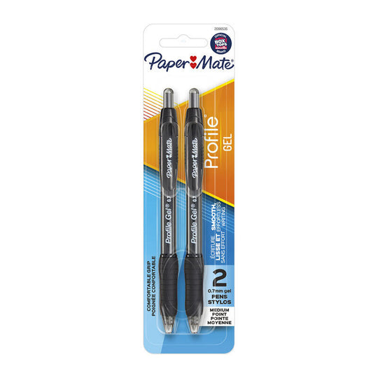 Paper Mate Profile Gel 0.7 Black Pack Of 2 Box Of 6