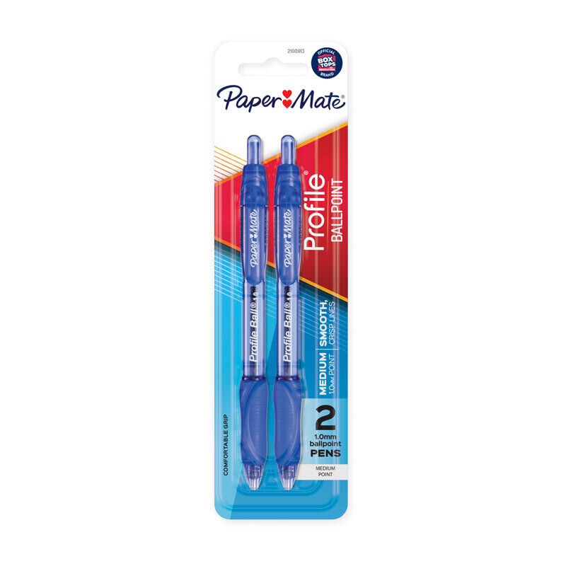Paper Mate Profi Retractable 1.0 Ballpoint Blue Pack Of 2 Box Of 6