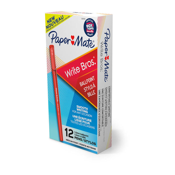 Paper Mate Writebros 1.0mm Ballpoint Red Pack Of 12