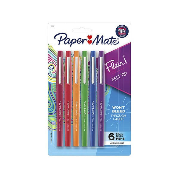Paper Mate Flair Felttip Pastl Pack Of 6 Box Of 6