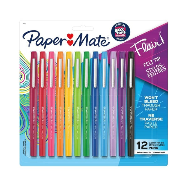Paper Mate Flair Felttip Assorted Pack Of 12 Box Of 12