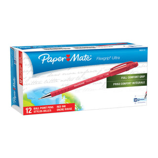 Paper Mate Flex Grip Ballpoint 1.0mm Red Box Of 12