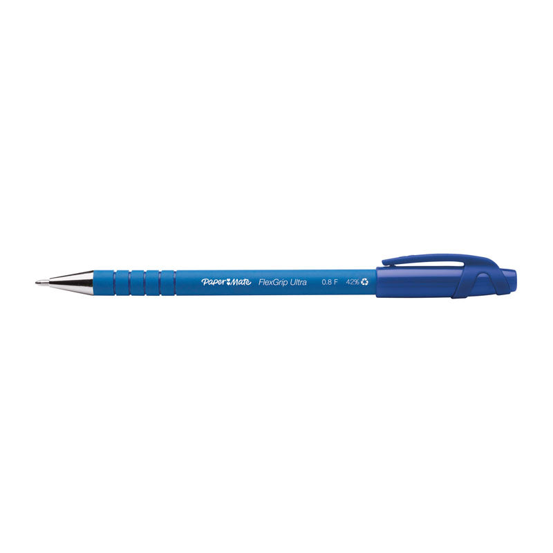 Paper Mate Flex Grip Ballpoint 0.8mm Blue Box Of 12