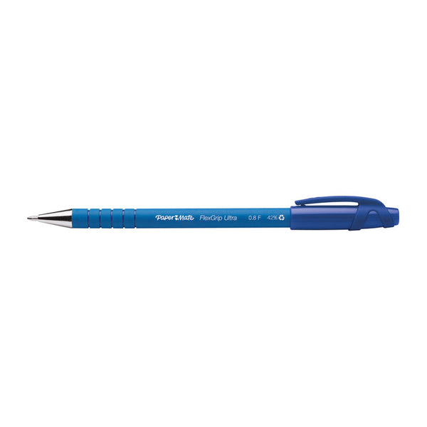 Paper Mate Flex Grip Ballpoint 0.8mm Blue Box Of 12