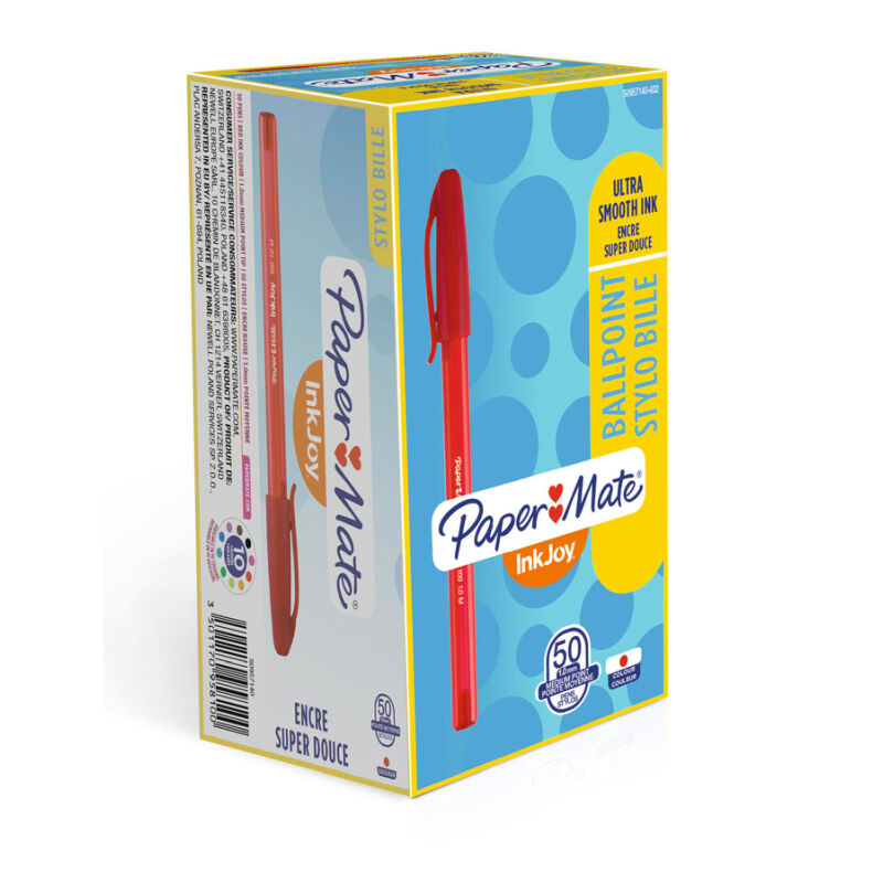 Paper Mate Inkjoy Ballpoint 100ST Red Box Of 50