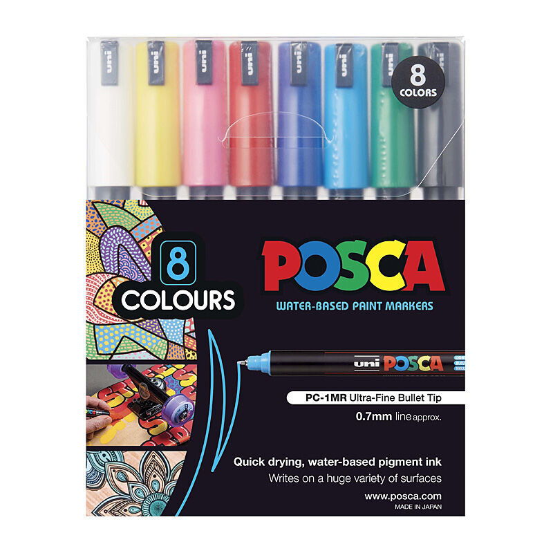 Posca PC-1mr Ultrafine Assorted Pack Of 8