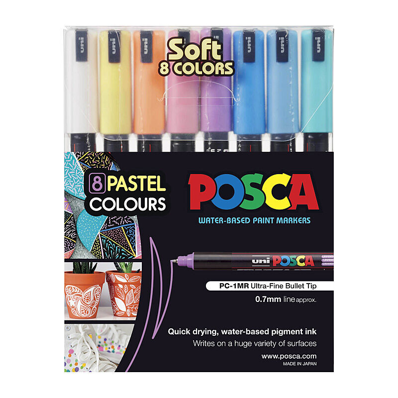 Posca PC-1mr Soft Colour Assorted Pack Of 8