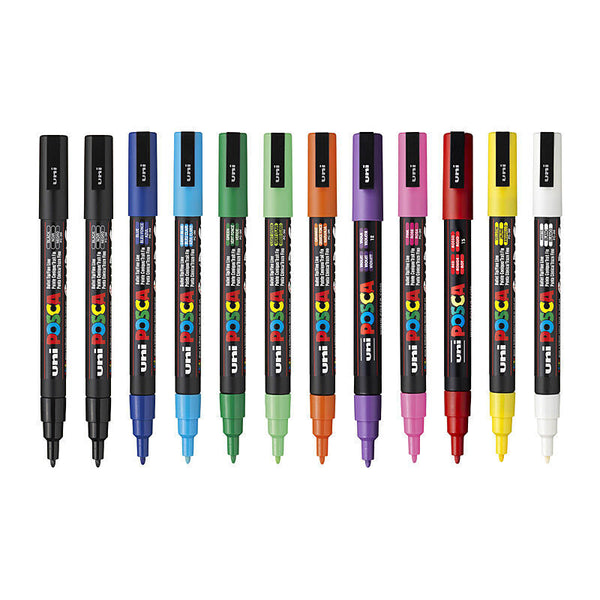 Posca PC-3m Fine Bullet Assorted Pack Of 12