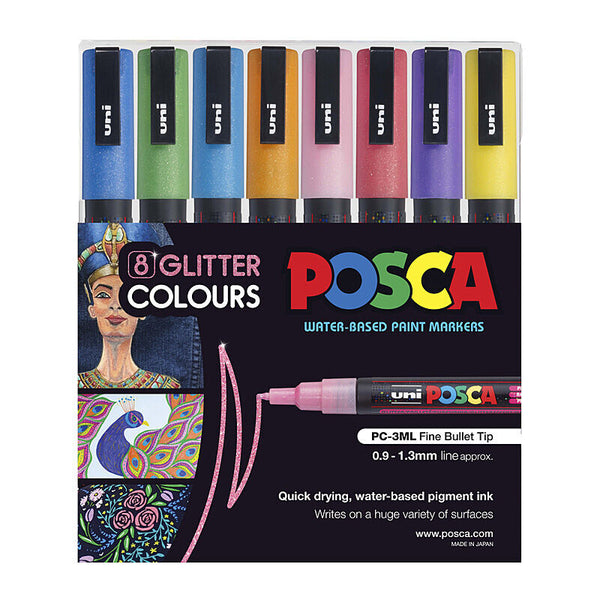 Posca PC-3m Paint Glitter Pack Of 8