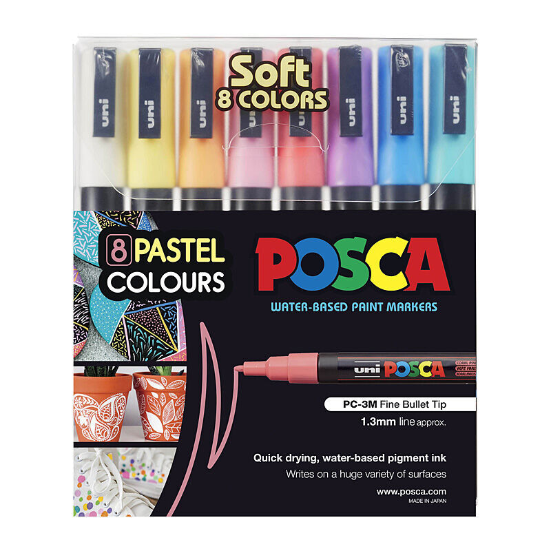 Posca PC-3m Paint Soft Colour Pack Of 8