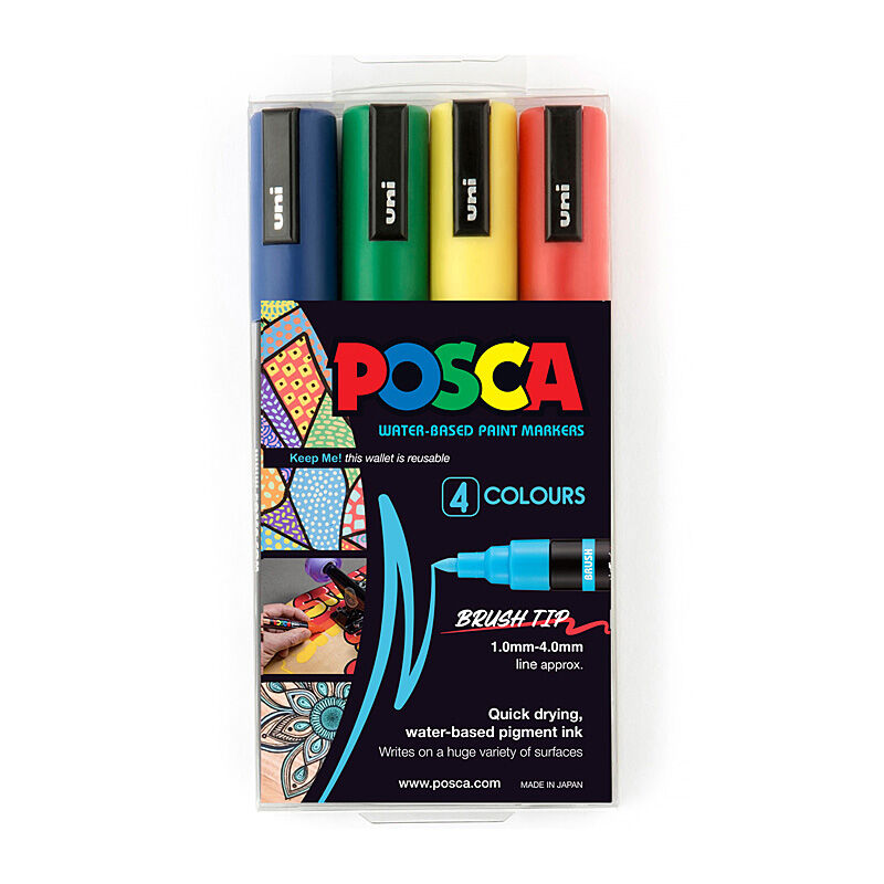 Posca Pc5br Paint Marker Assorted Pack Of 4