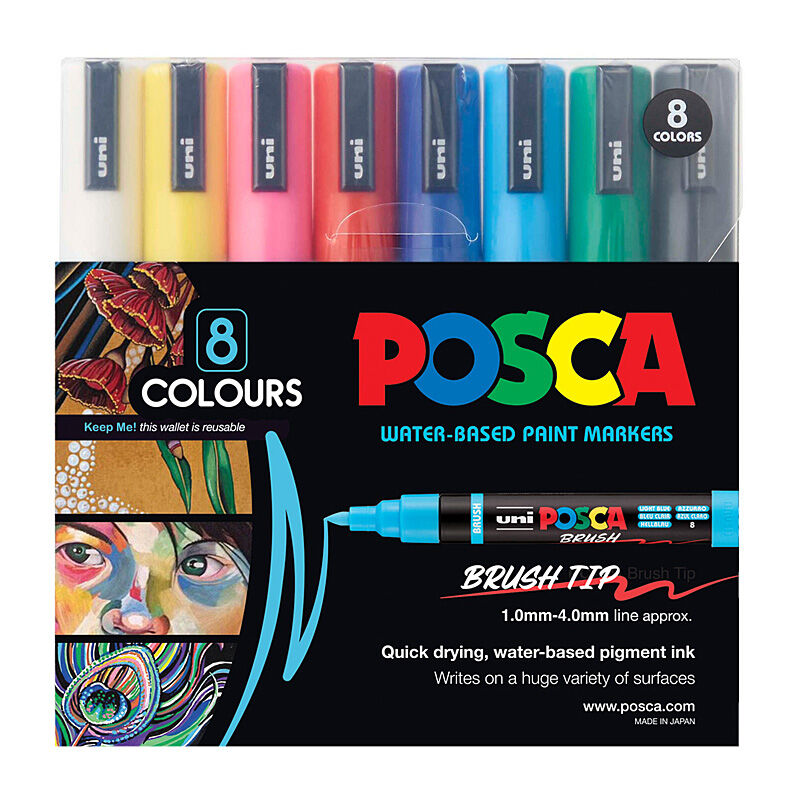 Posca Pc5br Paint Marker Assorted Pack Of 8