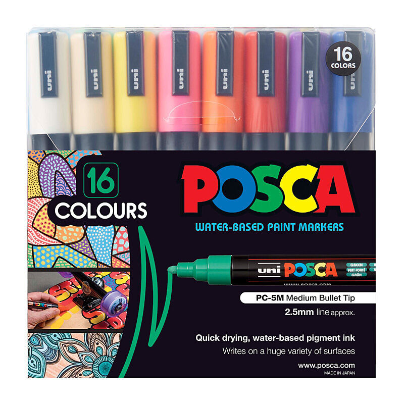 Posca PC-5m Medblt Mk Assorted Pack Of 16