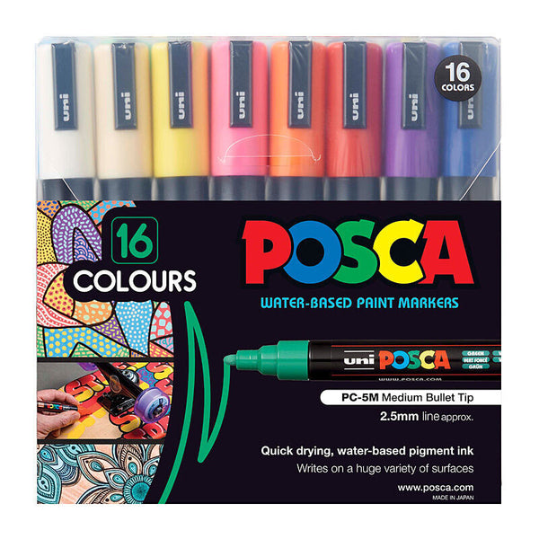 Posca PC-5m Medblt Mk Assorted Pack Of 16