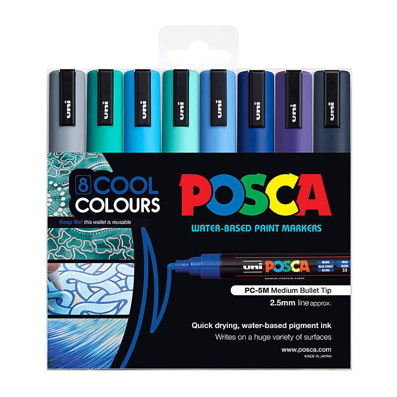 Posca PC-5m Medium Bullet Cool Pack Of 8